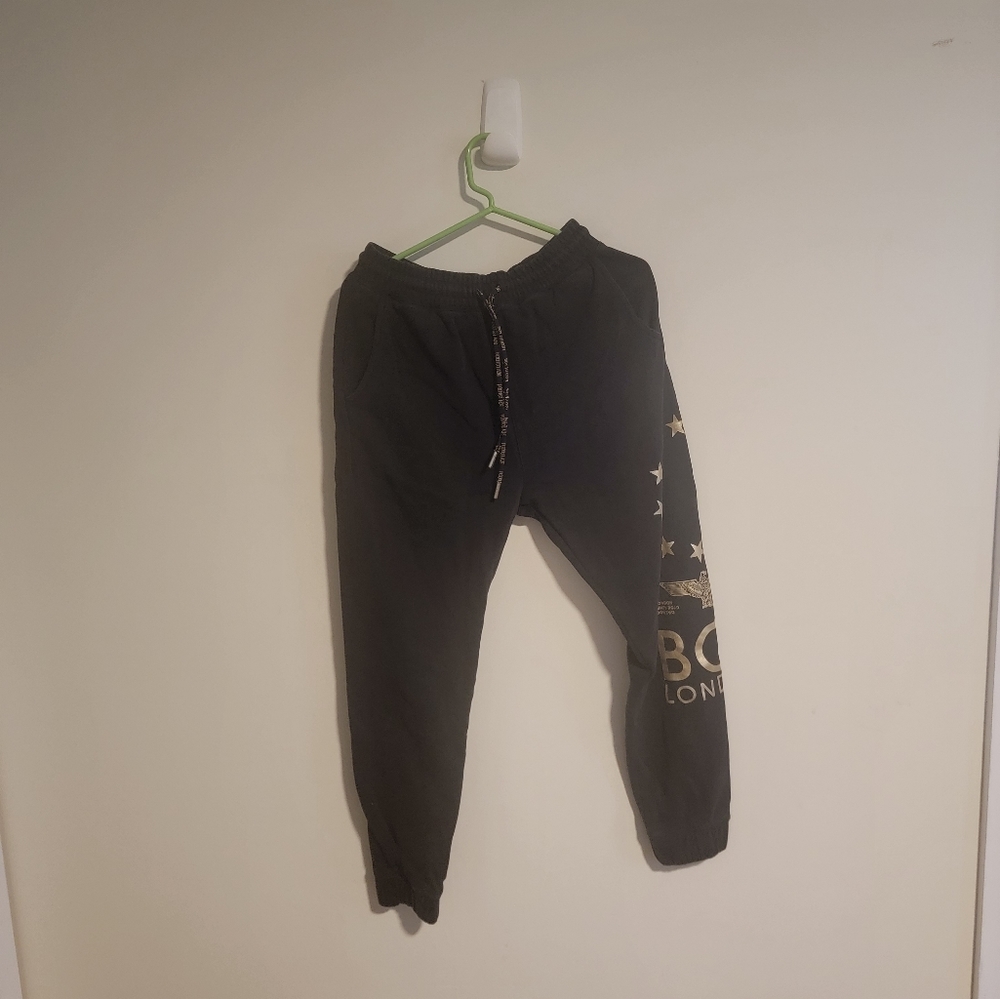 Boy london Gold print sweat pants  size Medium